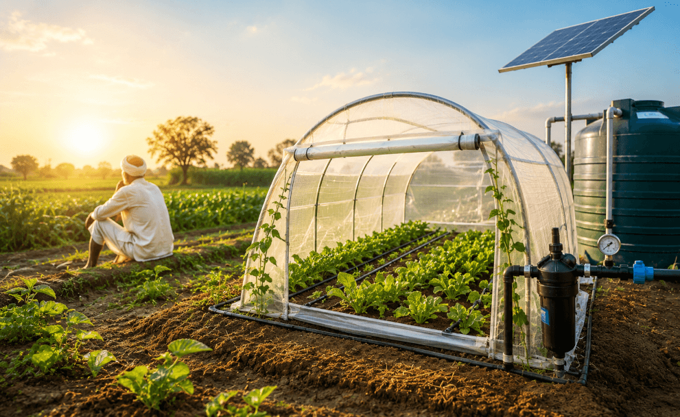 After Seeing a Farmer Go Hungry, This Entrepreneur Built a Mini Greenhouse That Saves 98% Water